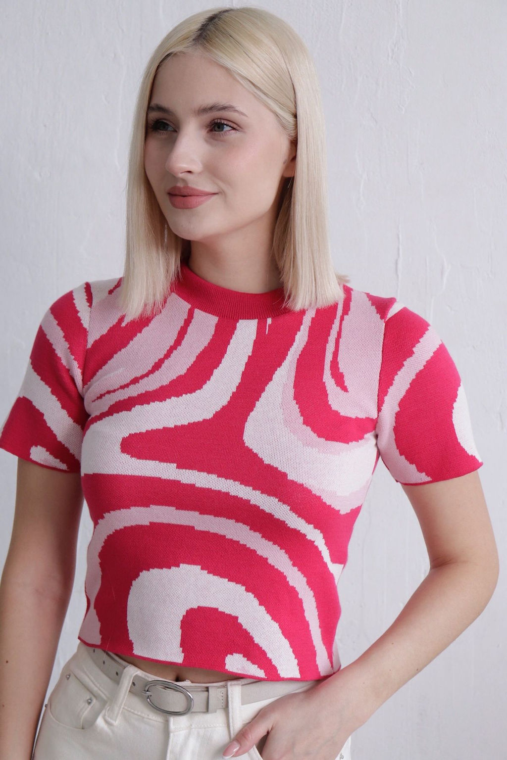 11651 Топ вязаный розово-белый - Martichelli фото 3