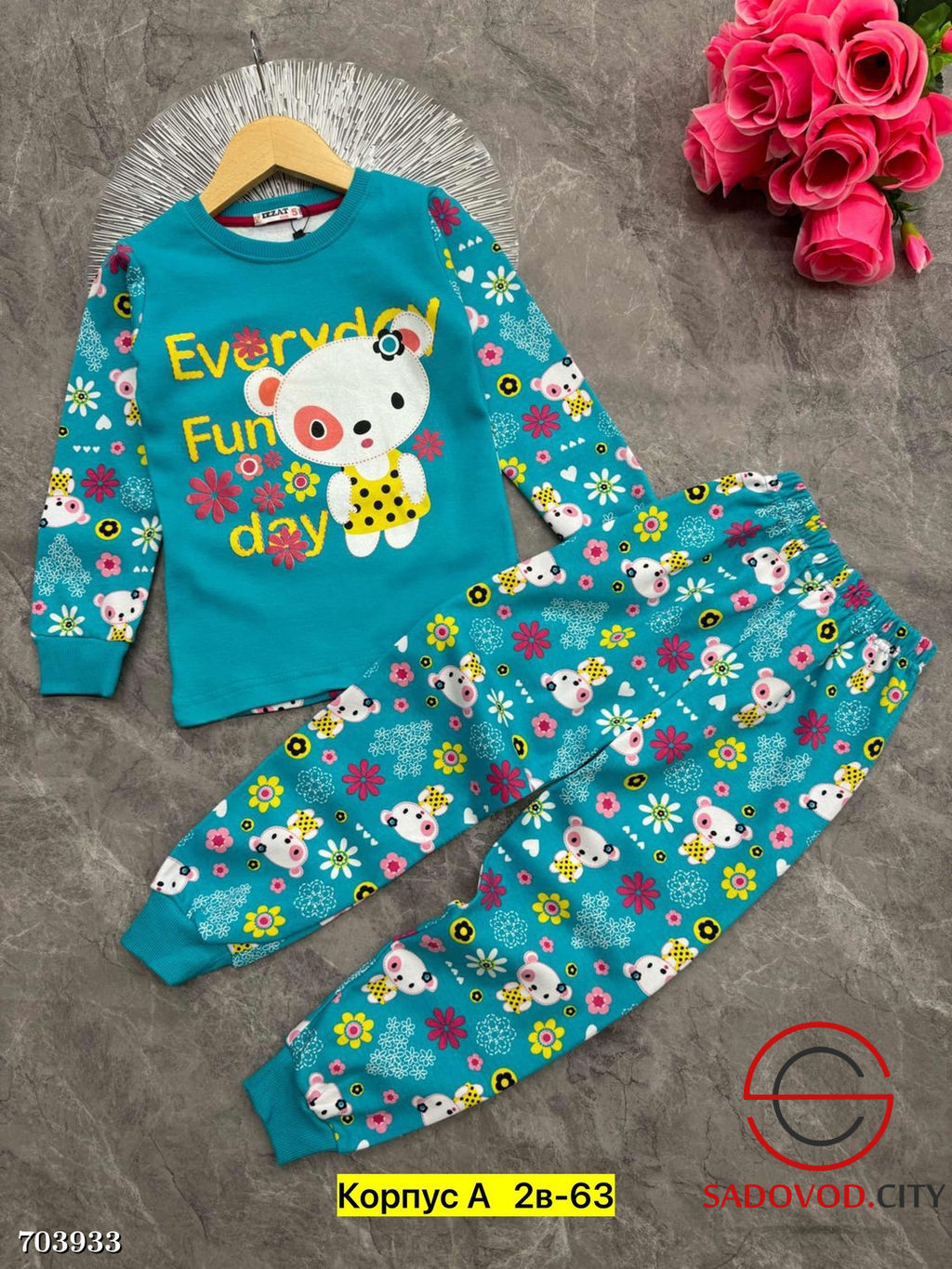 Пижама детская в цветочек