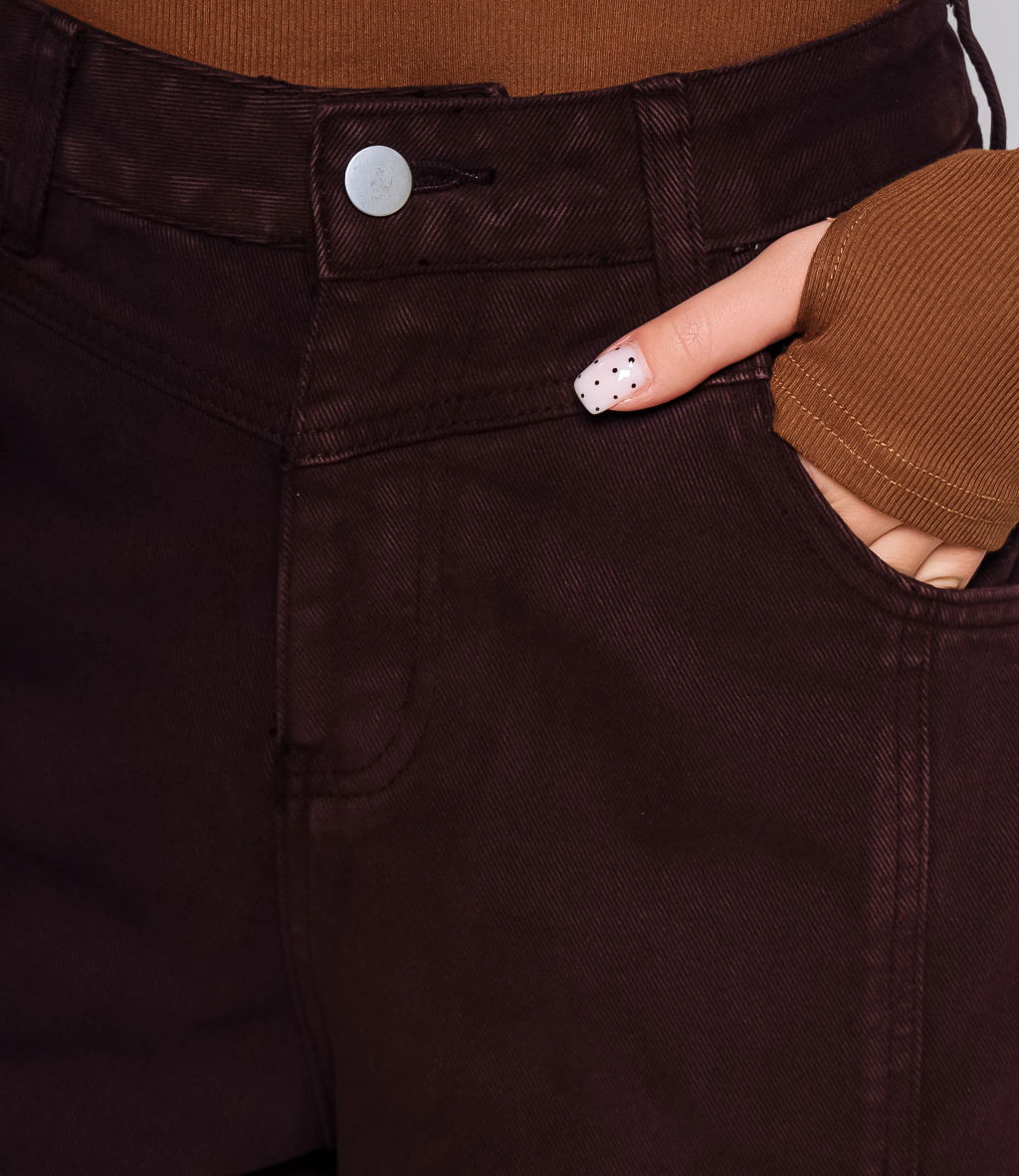 Джинсы #КТ7076, шоколадный