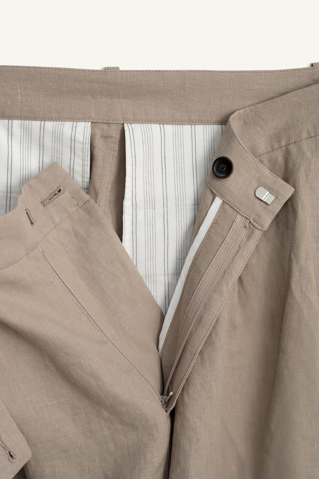 BERMUDA CRUZADA WIDE FIT 100% LINO / Beige - Zara фото 10