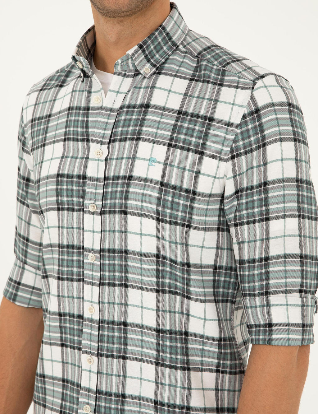 Su Ye_ili Ekose Slim Fit Uzun Kollu G_mlek