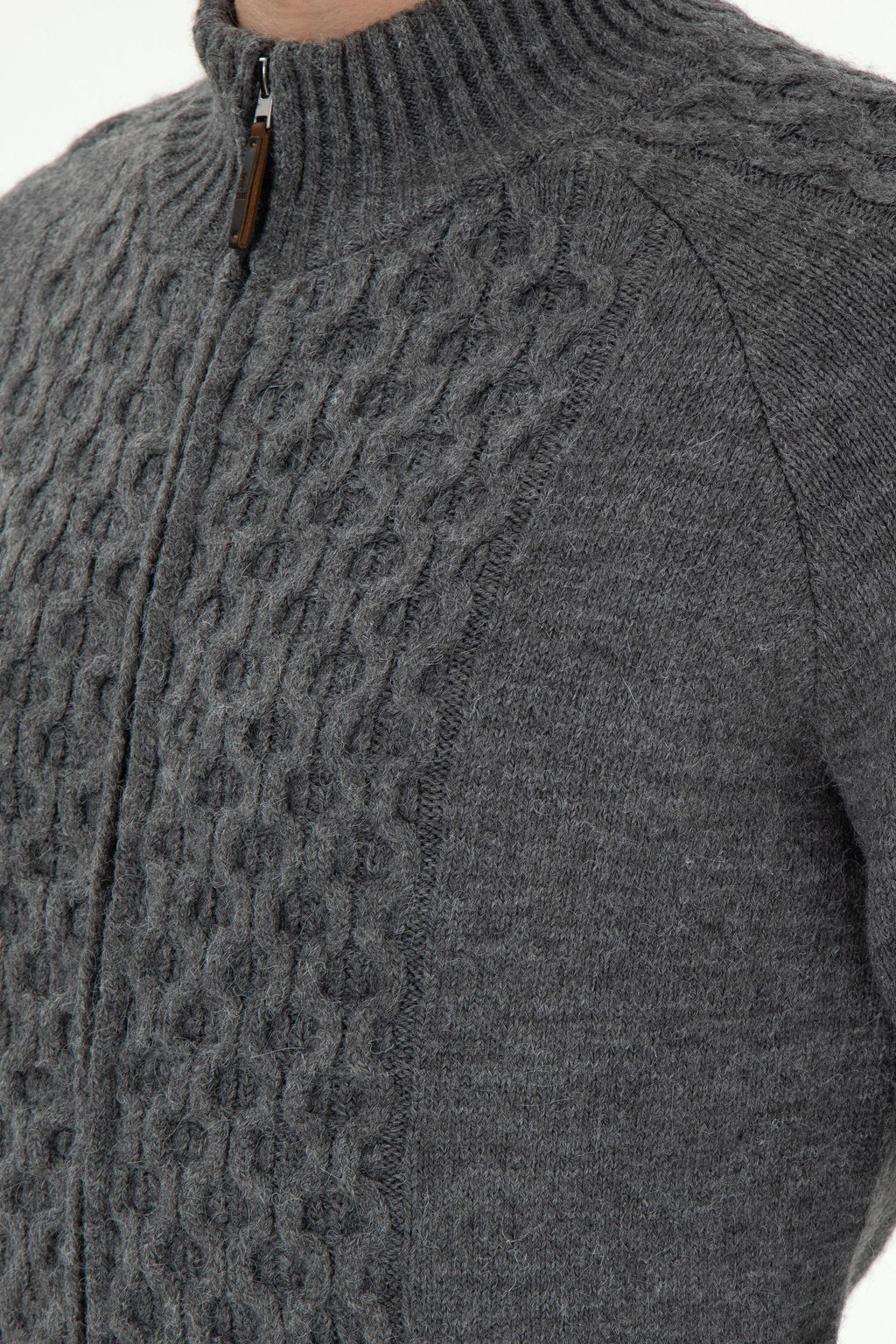 Мужской серый меланжевый трикотажный кардиган Неожиданная скидка в корзине - U.s. polo assn фото 7