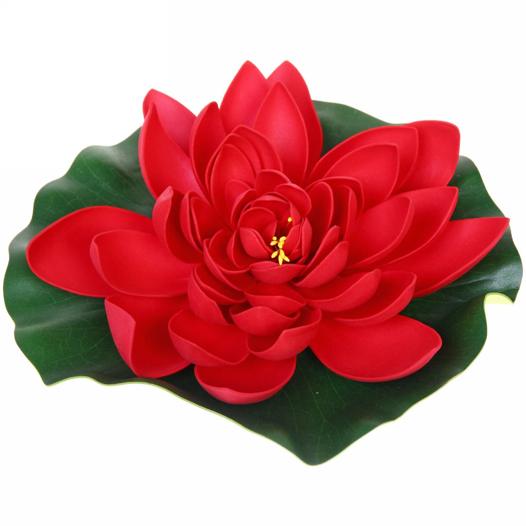 Растение водоплавающее "Кувшинка Розитта" d-28см красная