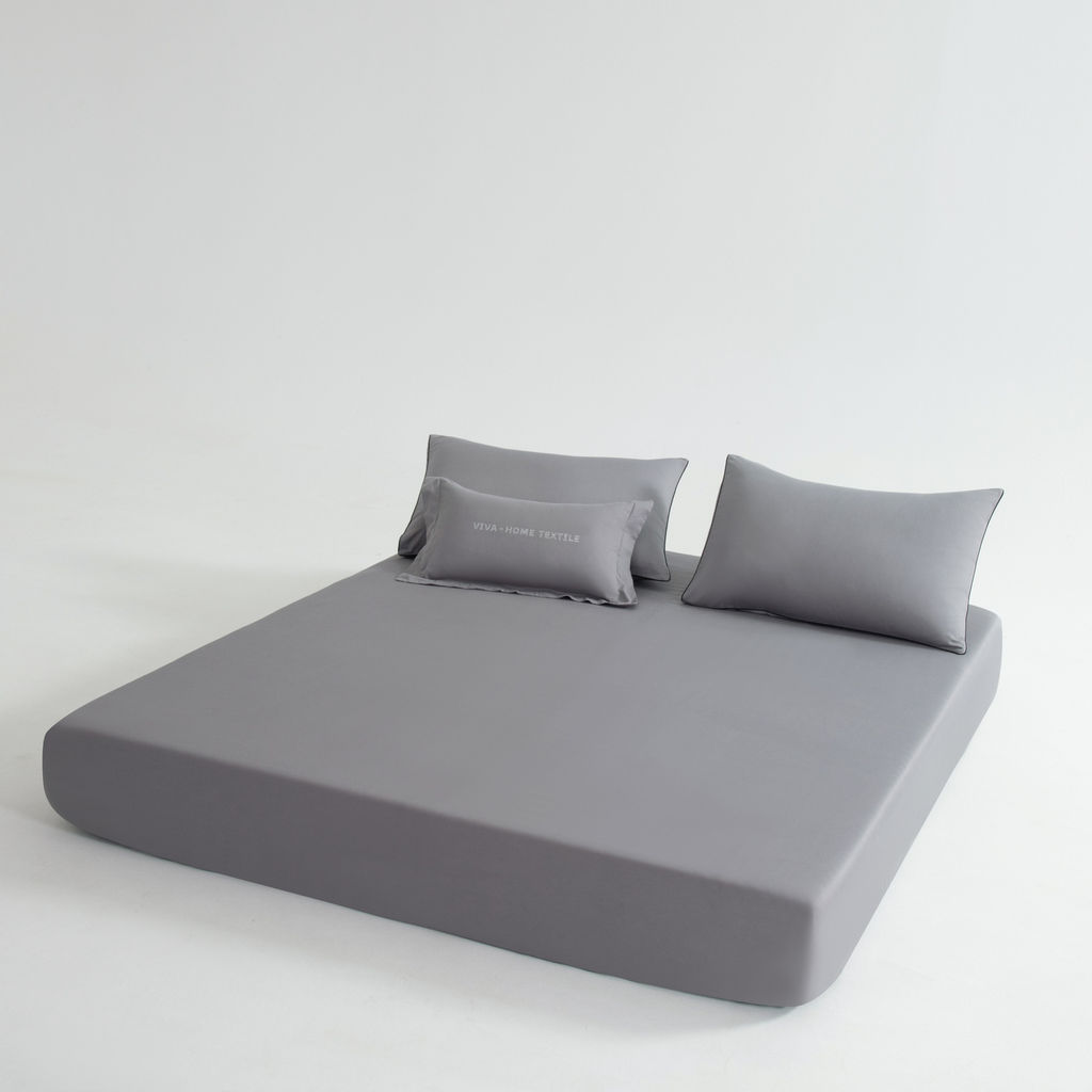 Комплект постельного белья Однотонный Сатин Элитный на резинке OCER014 180*200*30;160*200*30;140*200*30 Евро 4 Наволочки