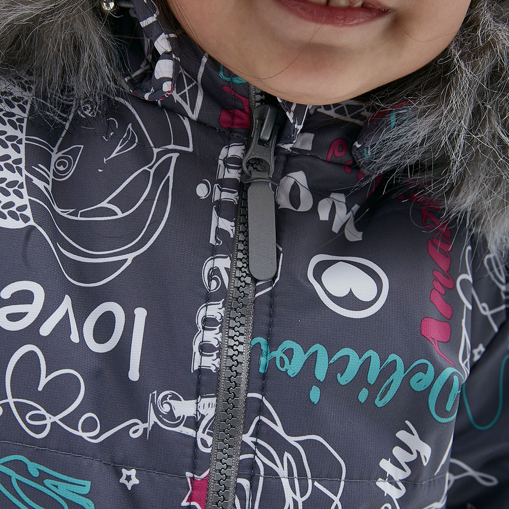 RODOS Комбинезон детский зима МРК-01д Серый/Фуксия/Ментол