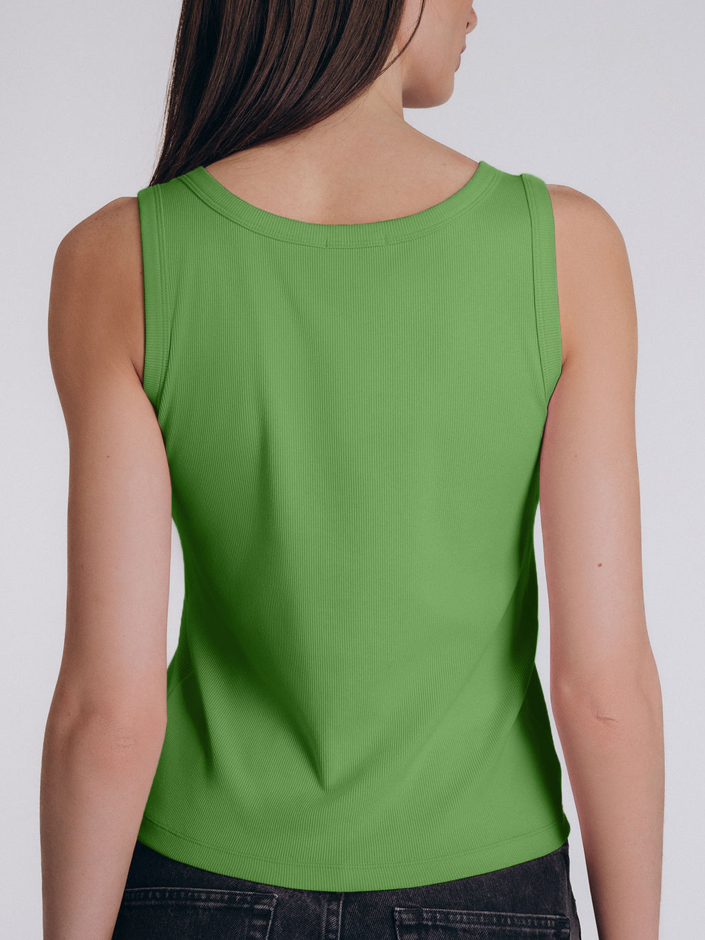 Майка женская Indefini зеленая хлопок с вискозой  фото 2