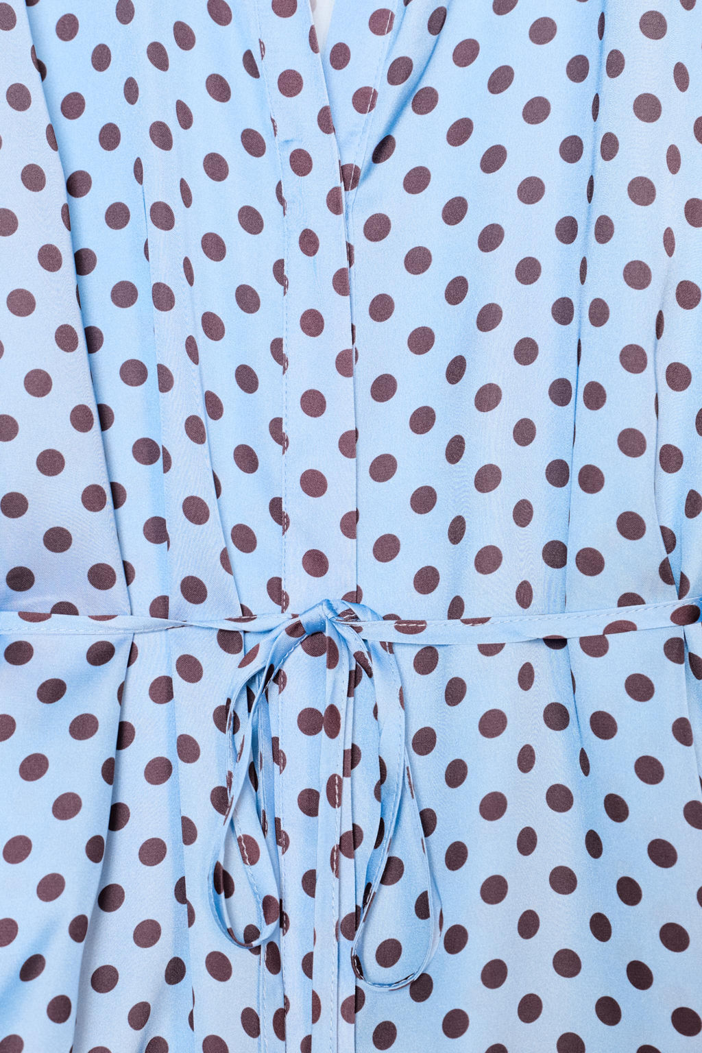 POLKA DOT SATIN SHIRT WITH BELT - Zara фото 7