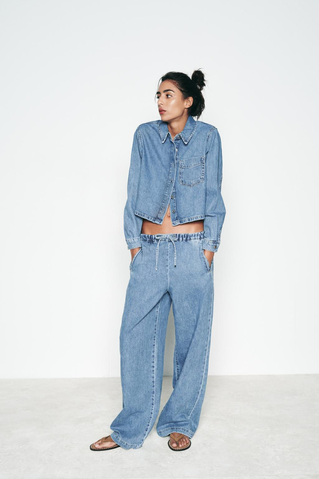 Z1975 HIGH-WAIST WIDE-LEG JOGGER JEANS - Zara фото 3