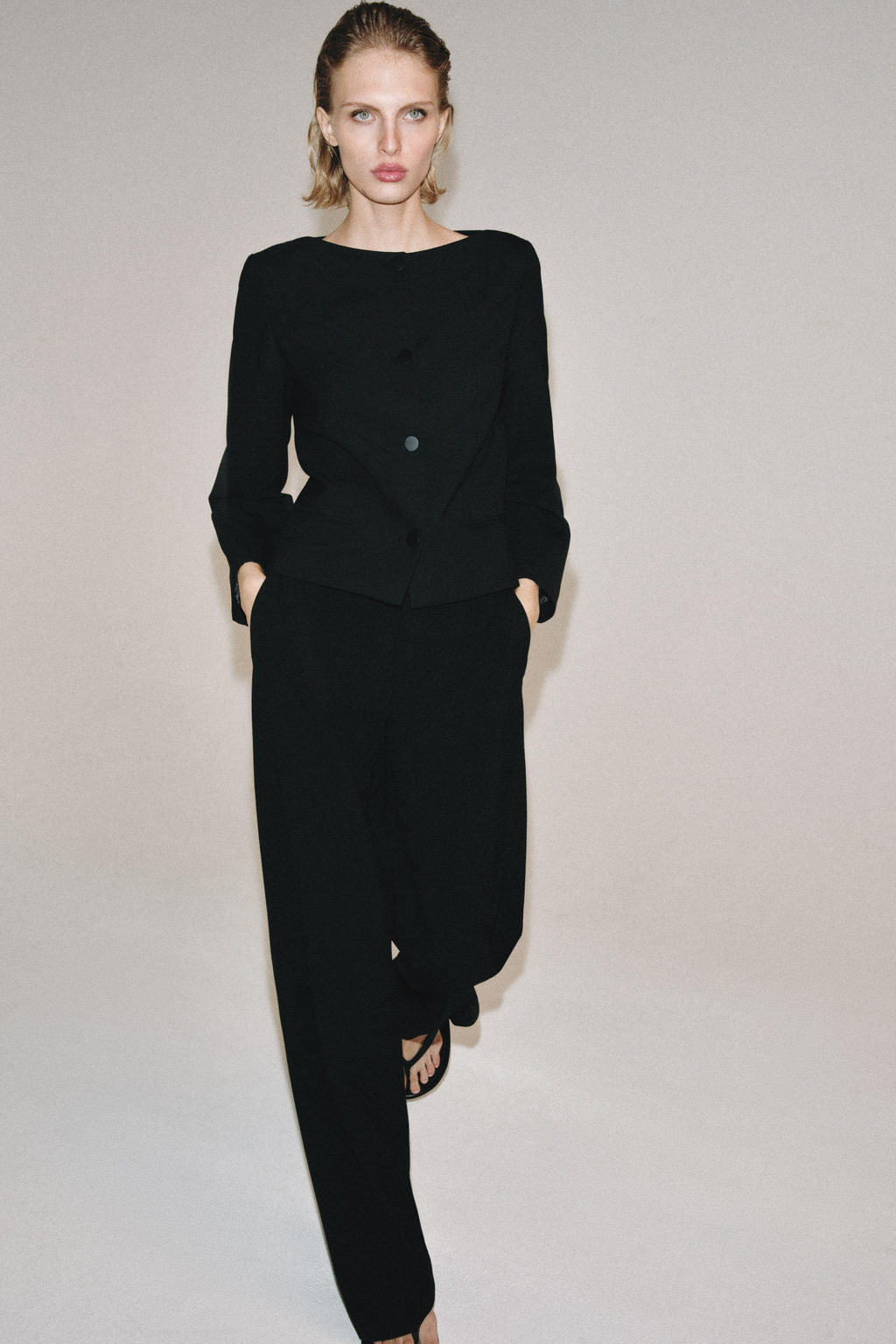 CHAQUETA BOTONES ZW COLLECTION / Negro