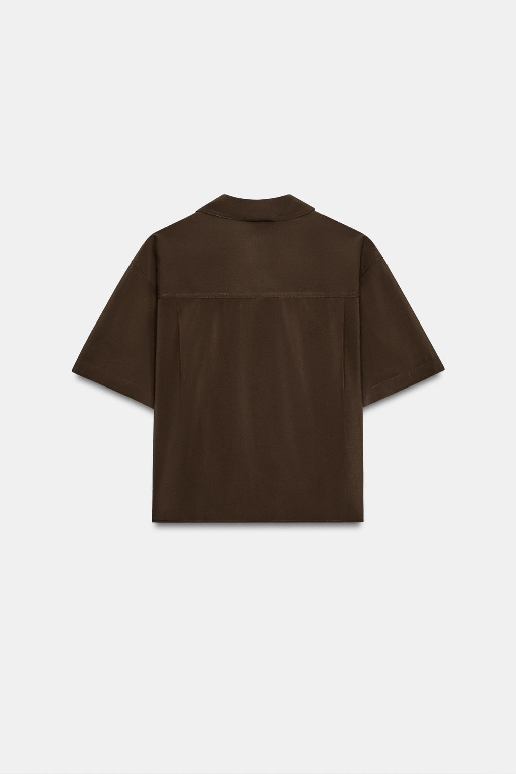 CAMISA FLUIDA MANGA CORTA / Marr?n chocolate - Zara фото 6
