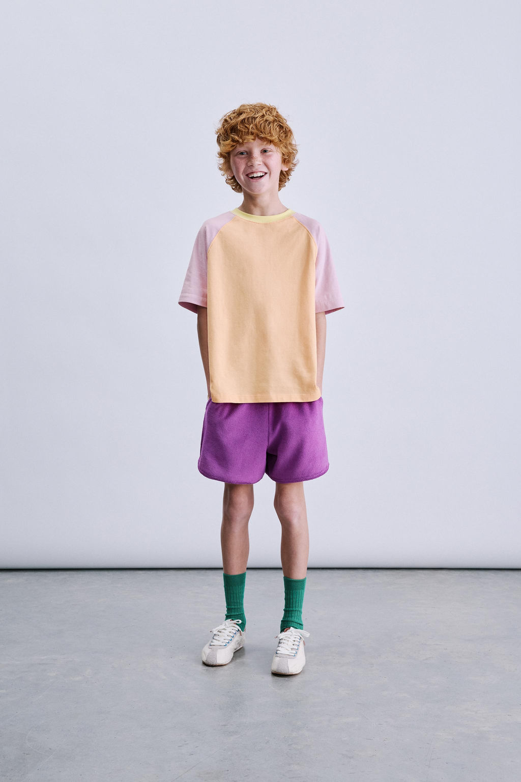BERMUDA EFECTO TOALLA COLOR BLOCK / Morado - Zara фото 5