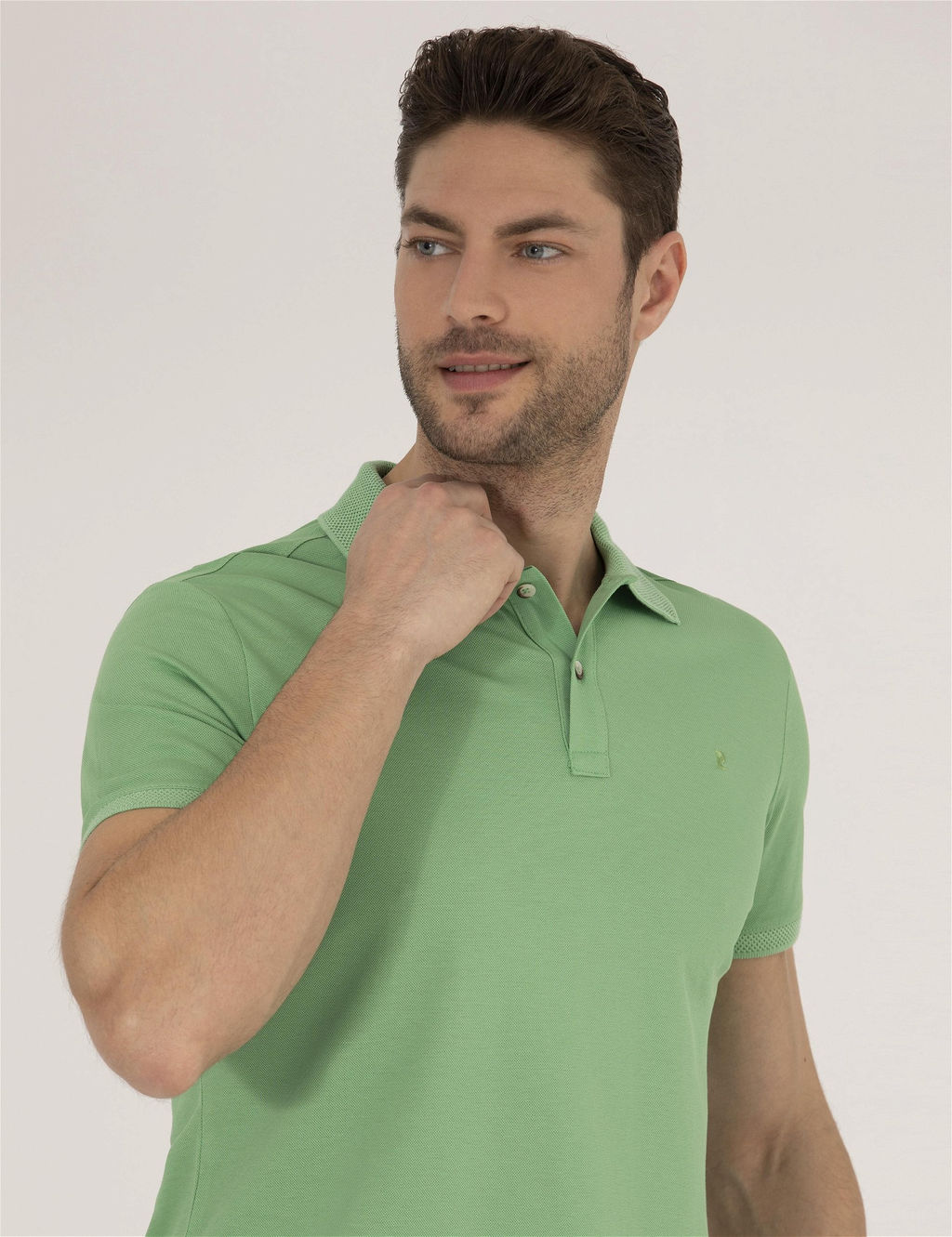 A__k Ye_il Slim Fit Polo Yaka Merserize Ti__rt - Pierre cardin фото 2