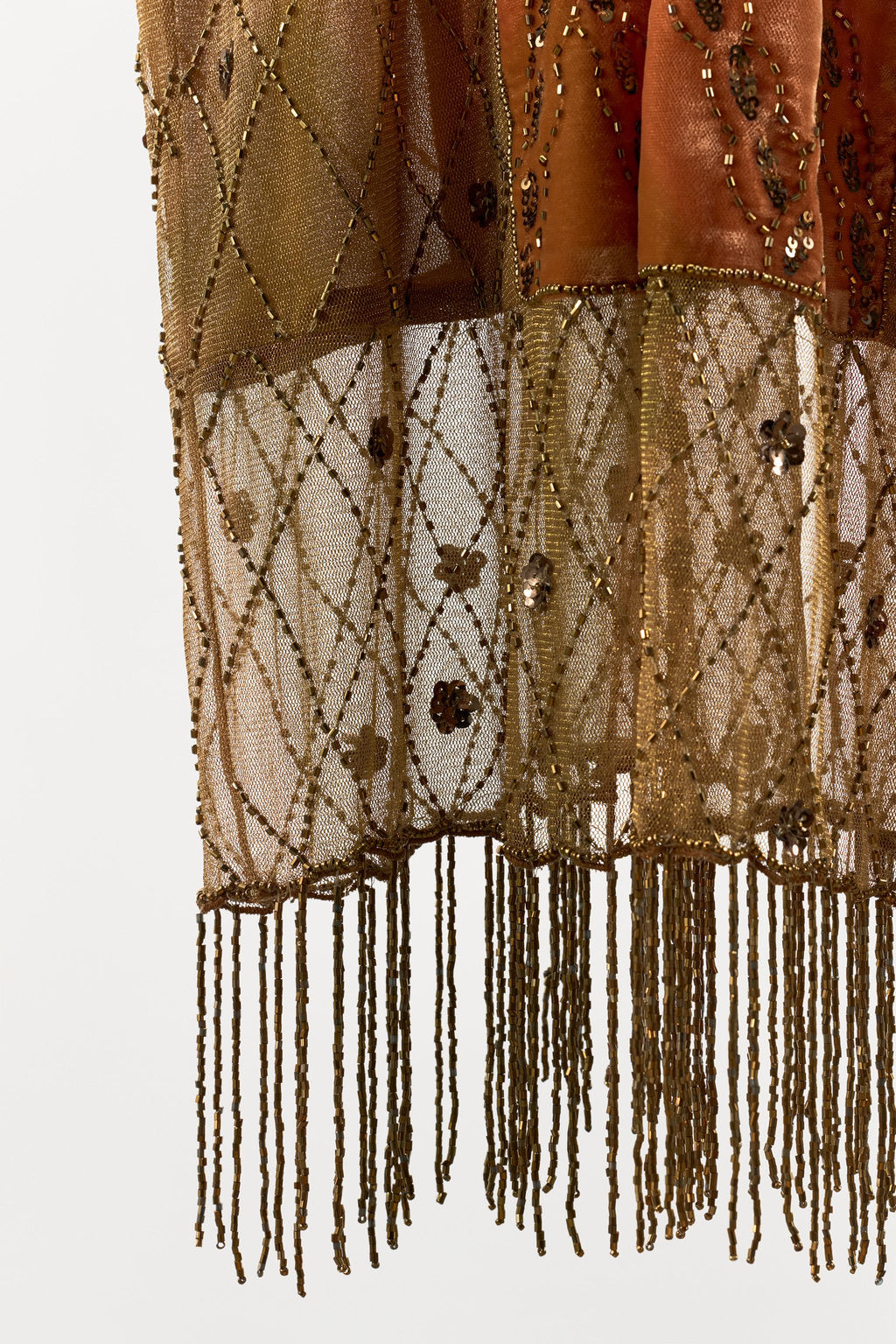 LIMITED EDITION VELVET, SEQUIN, AND BEADED CONTRAST DRESS - Zara фото 7