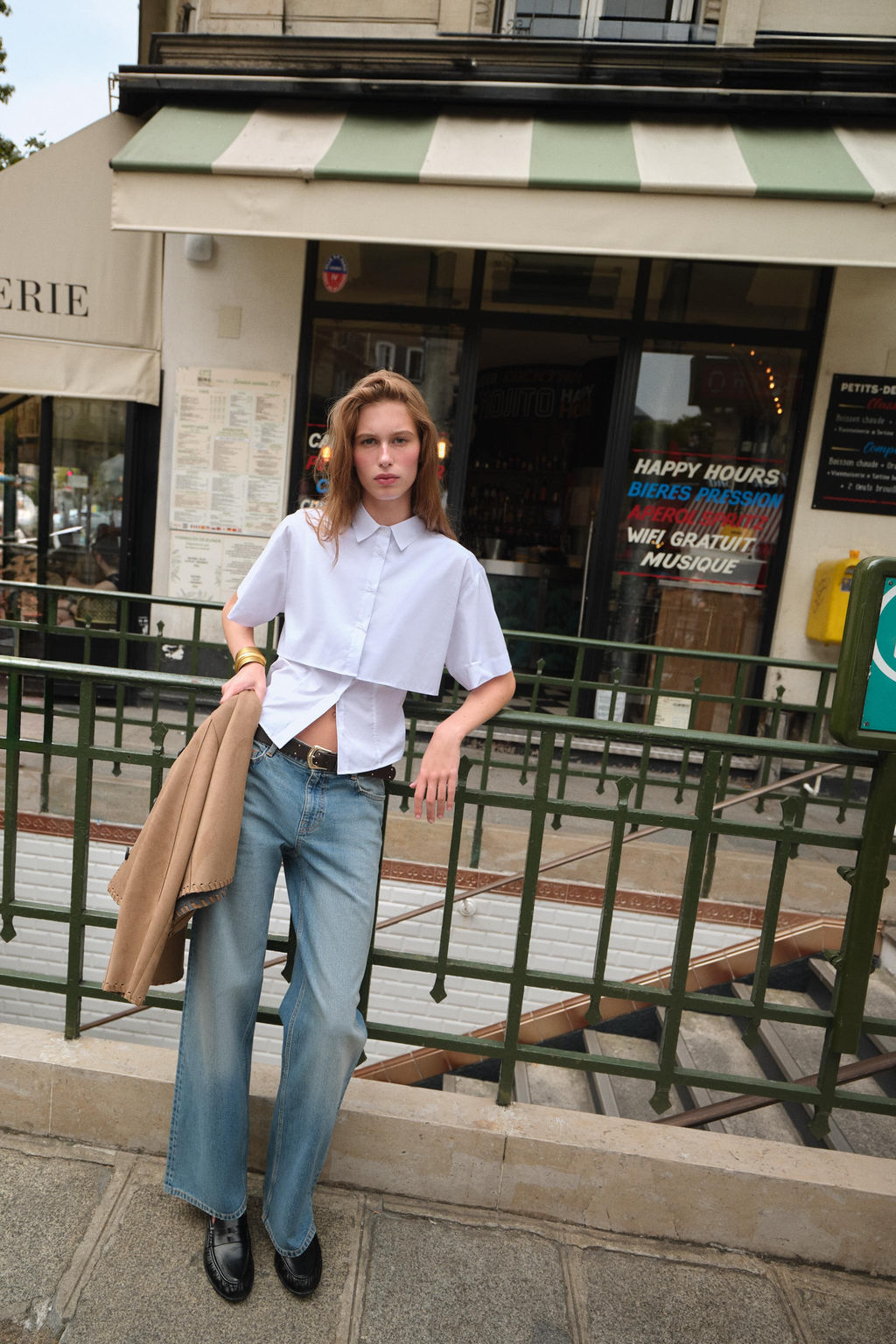 Z1975 MID-WAIST STRAIGHT BELTED JEANS - Zara фото 4