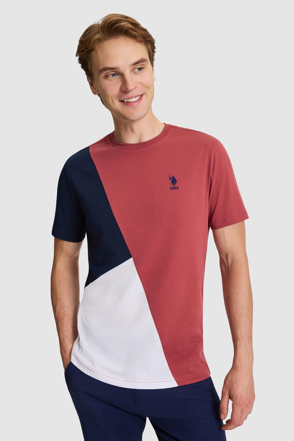 Erkek Vi_ne Regular Fit Bisiklet Yaka Ti__rt