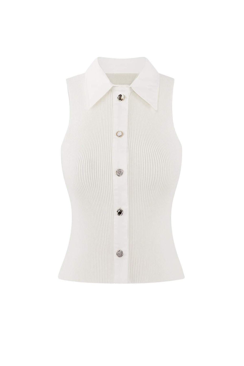 Ekru Gomlek Yaka Dokuma Garni Detayl? Fitted Triko Ince Bluz TWOSS26BZ00282 - Trendyolmilla фото 5