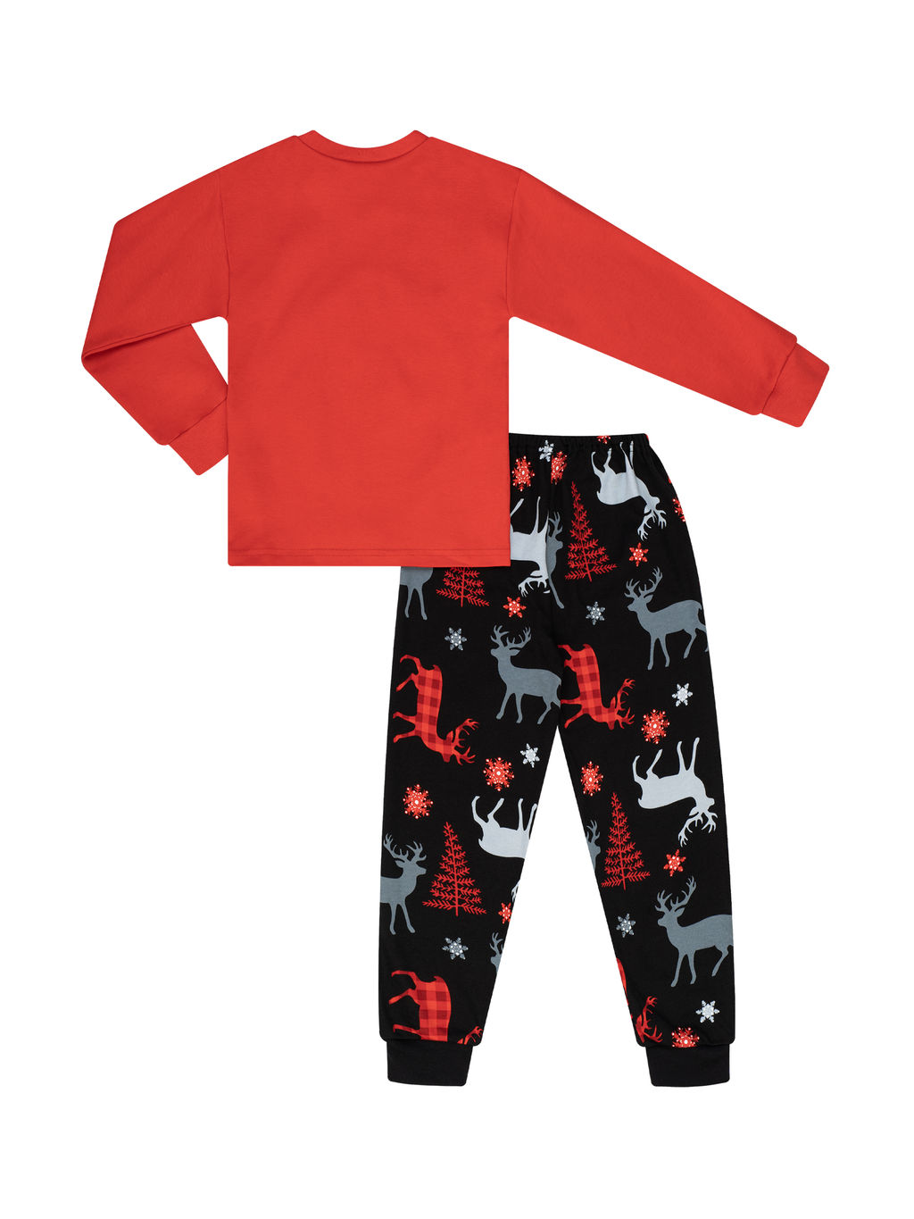 Пижама детская красная/черная олень ПЖ-1818 (110, 60)