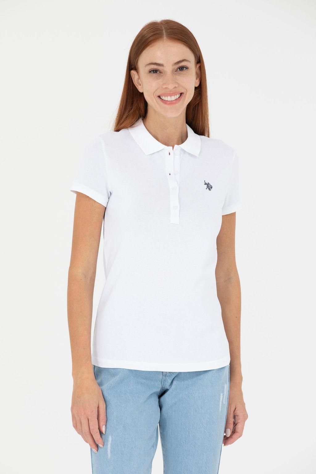 Женская белая базовая футболка - U.s. polo assn фото 17