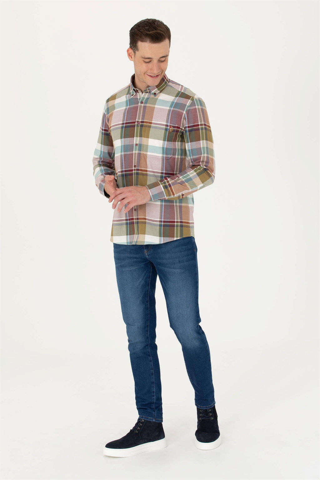 U. S. Polo Assn Мужская рубашка Lumberjack бордовая красная - U.s. polo assn фото 3