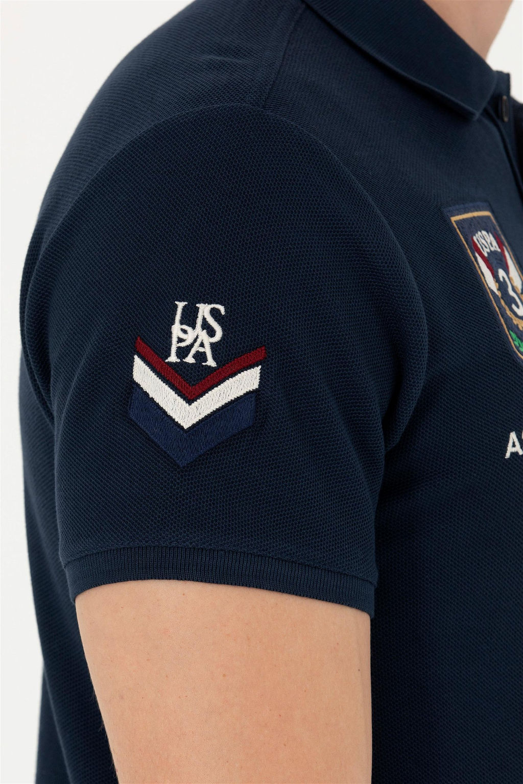 Мужская темно-синяя футболка с воротником-поло - U.s. polo assn фото 7
