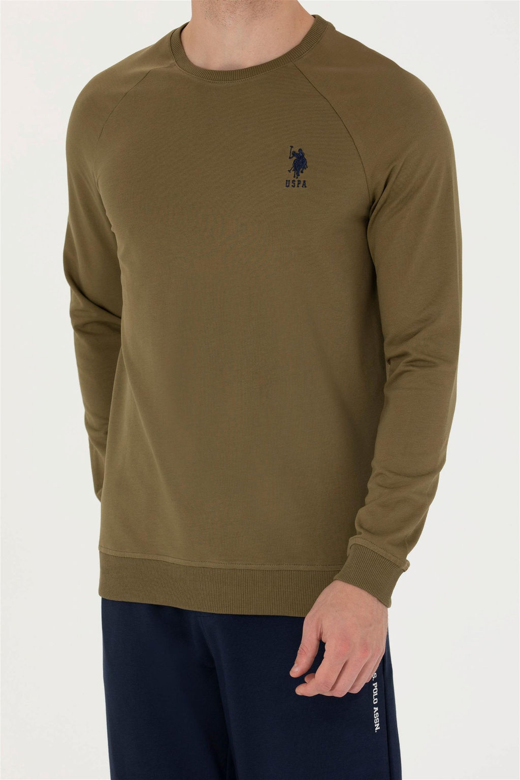 U. S. Polo Assn / Мужской базовый свитшот цвета хаки - U.s. polo assn фото 13