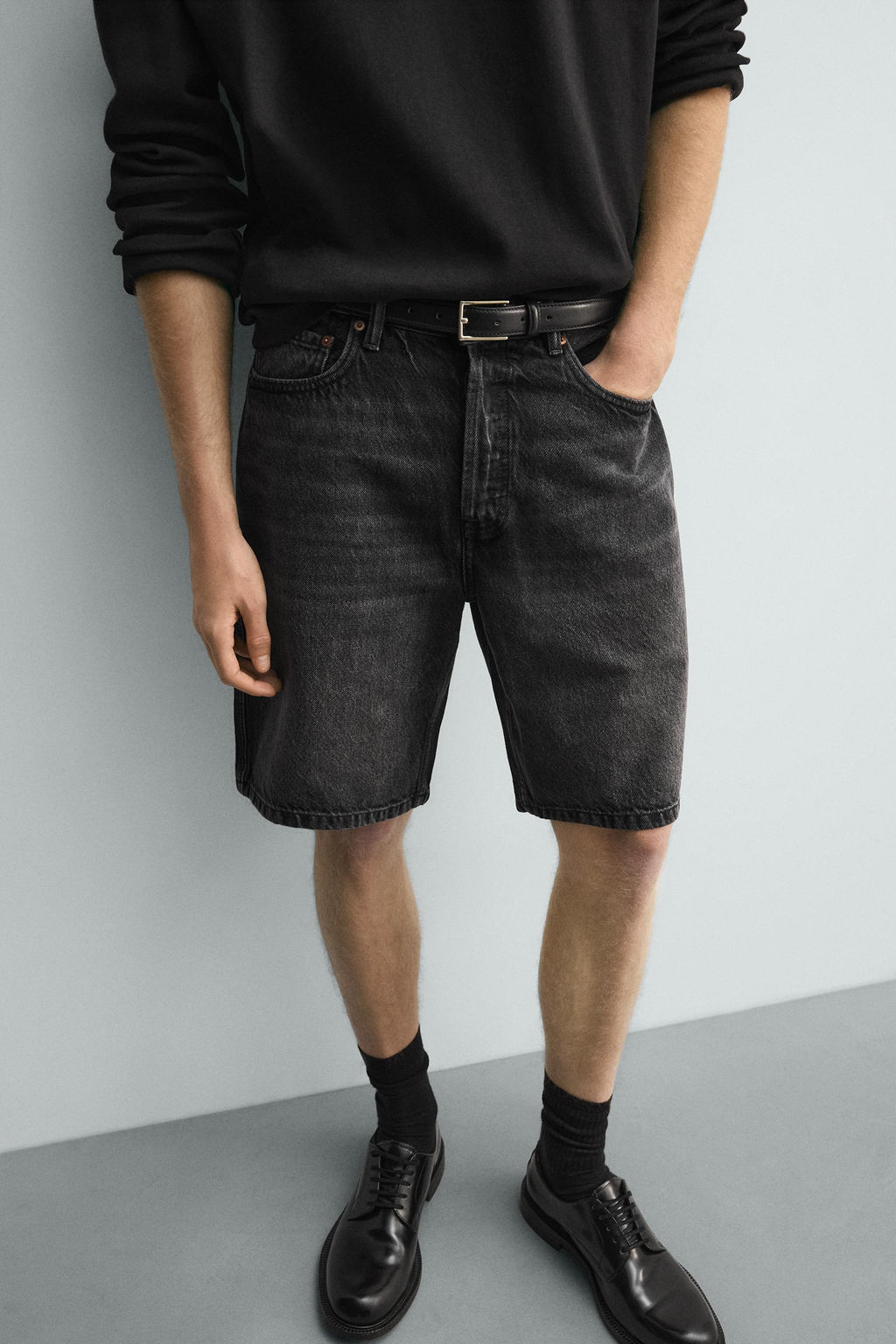 BERMUDA DENIM STRAIGHT FIT / Carb?n - Zara фото 5
