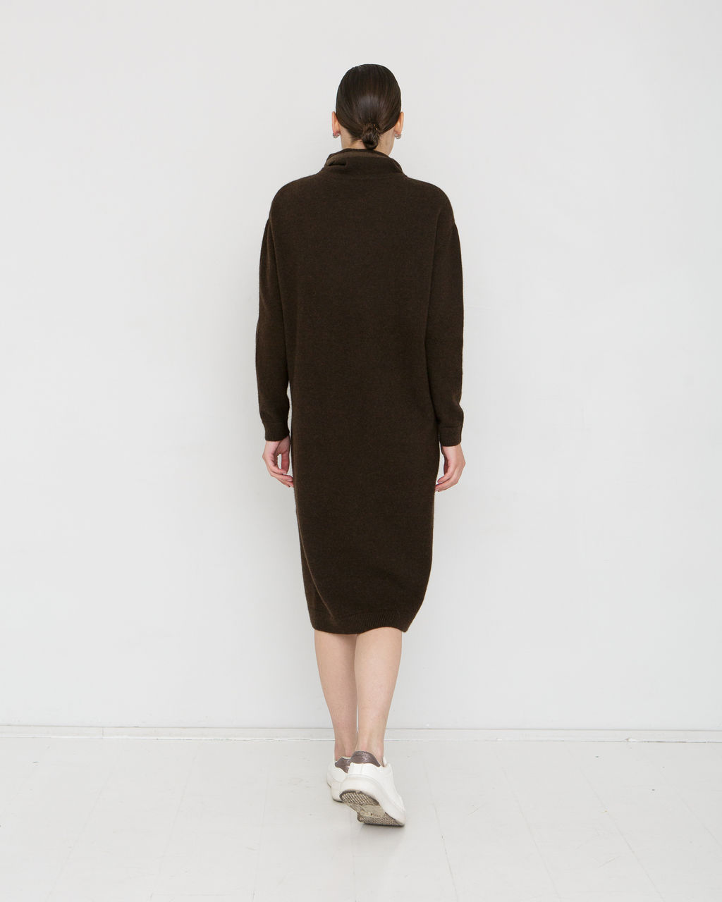 Платье из пуха яка 13132 темно-коричневое