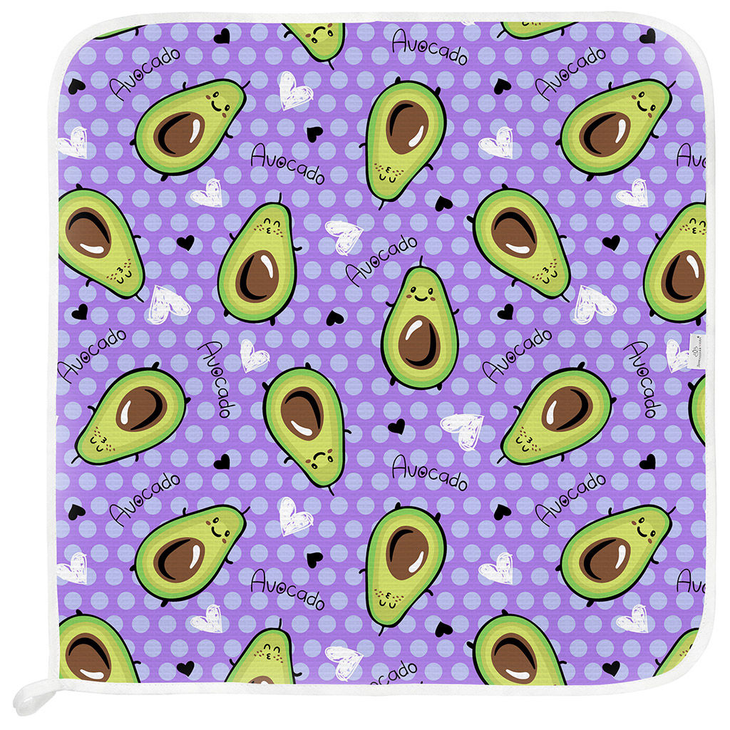 Салфетка хозяйственная 50х50см Авокадо, вид 2/2, вафельное полотно, декоративная окантовка, хлопок 100%, плотность 165г/м2, без упаковки, Домашняя мода (Россия)  фото 2