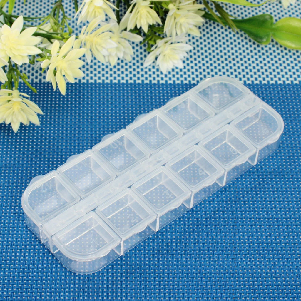 Цена за 12 шт. Таблетница - органайзер 12 ячеек "VOSTOKDOM", цвет как на фото, 13*5*1.5см