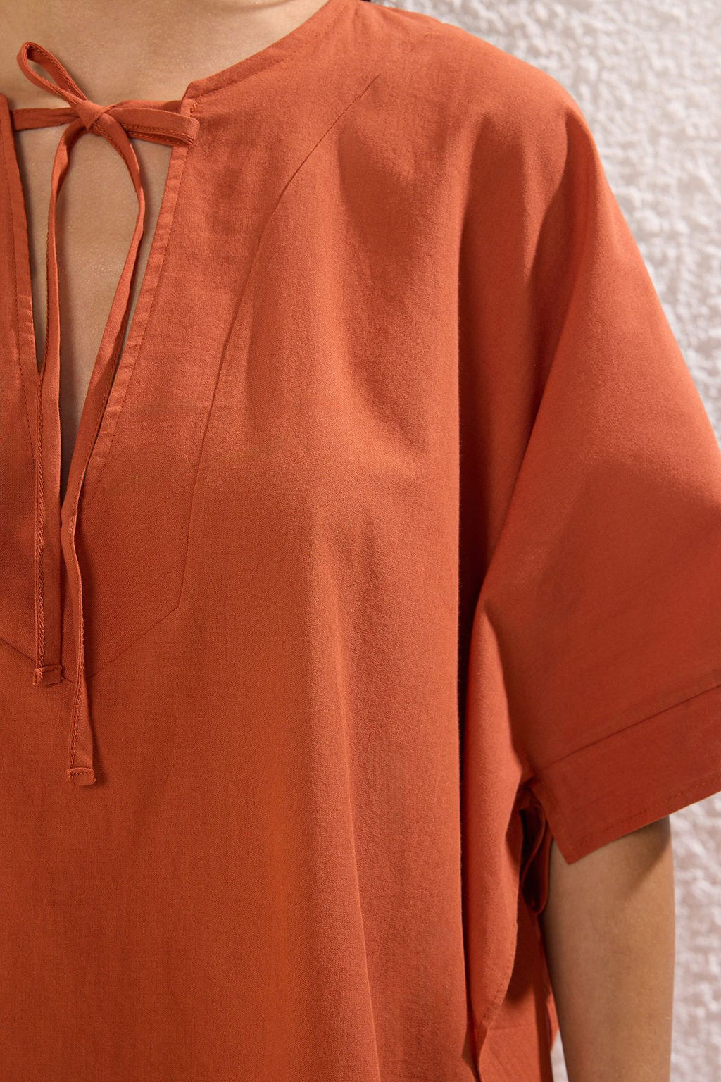 Kiremit Dokuma %100 Pamuk Maxi Plaj Elbise TBESS25EL00057 - Trendyolmilla фото 4