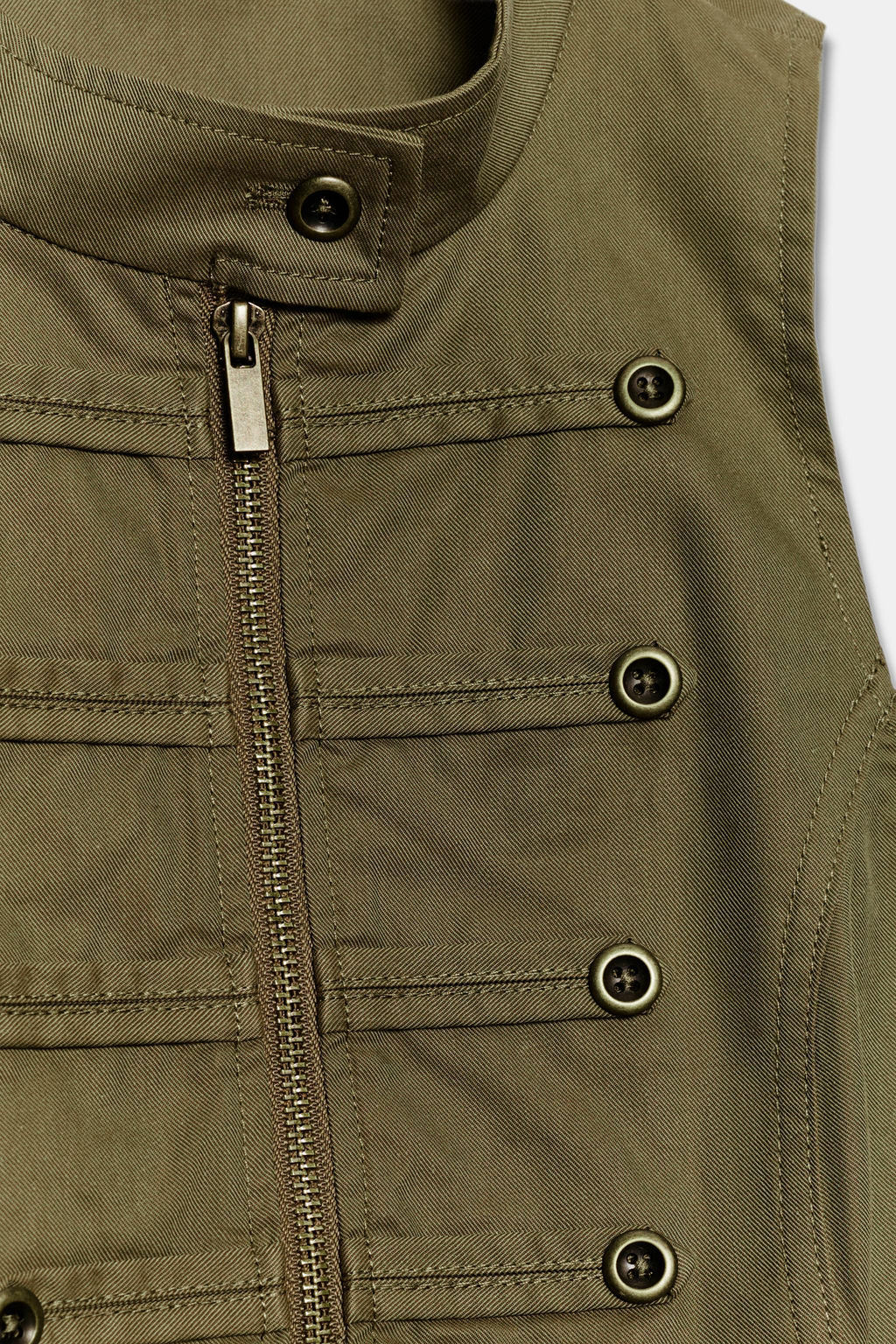 CHALECO CREMALLERA BOTONES / Khaki - Zara фото 7