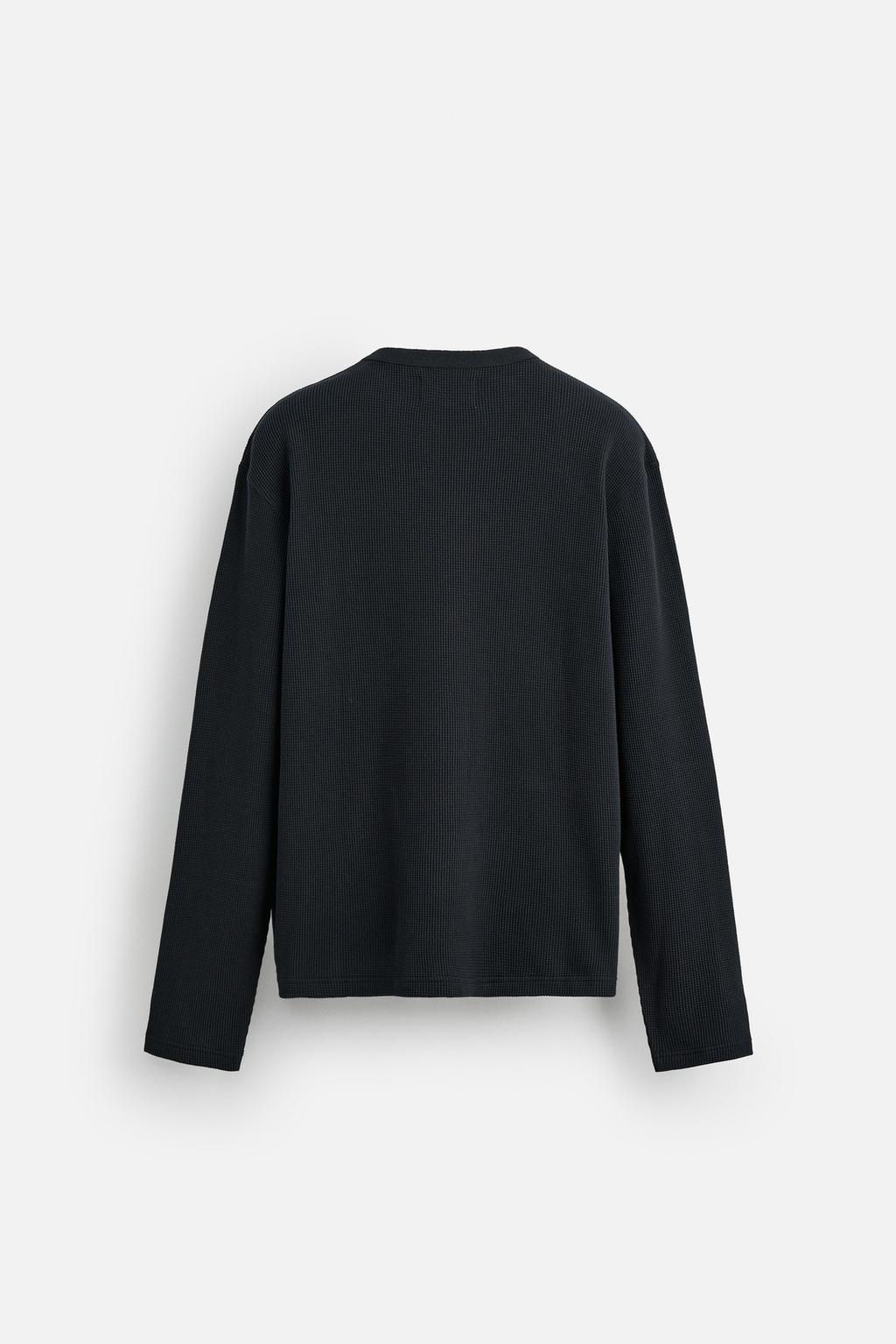 T-SHIRT IN CHECK TEXTURE - Zara фото 9