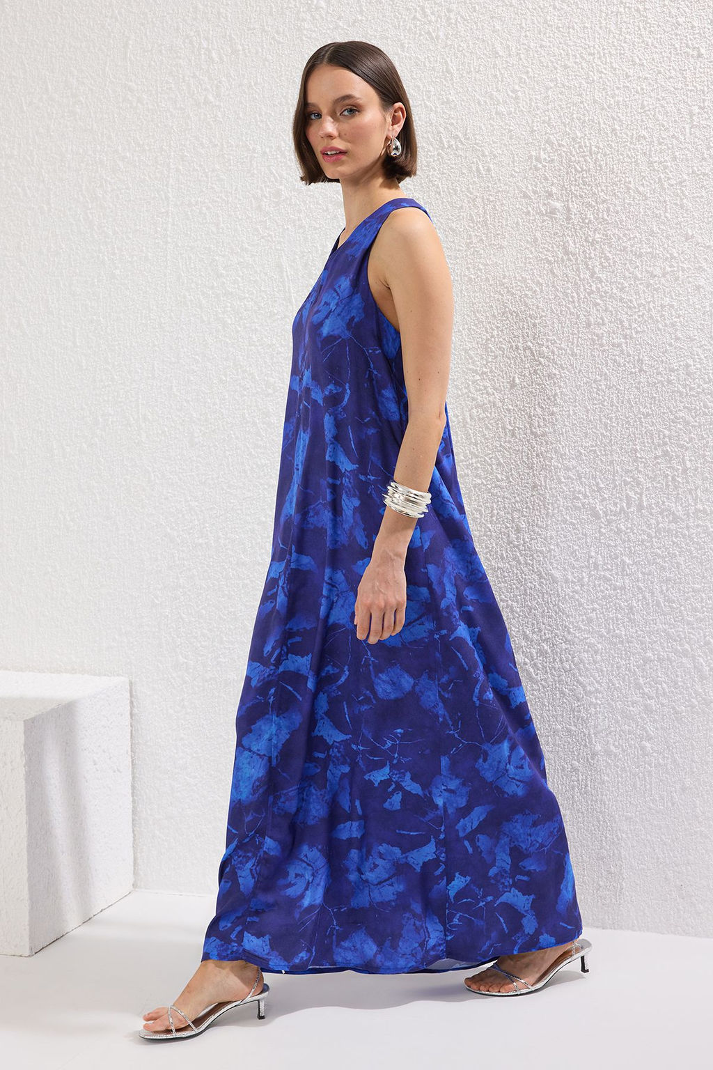 TRENDYOLMILLA Pembe Duz Kesim Yaka Detayl? Maxi Dokuma Elbise TWOSS24EL00387 фото 6