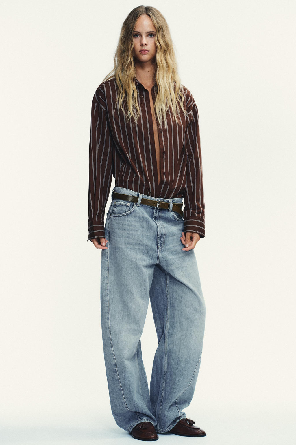 TRF BAGGY BALLOON MID-WAIST JEANS - Zara фото 9