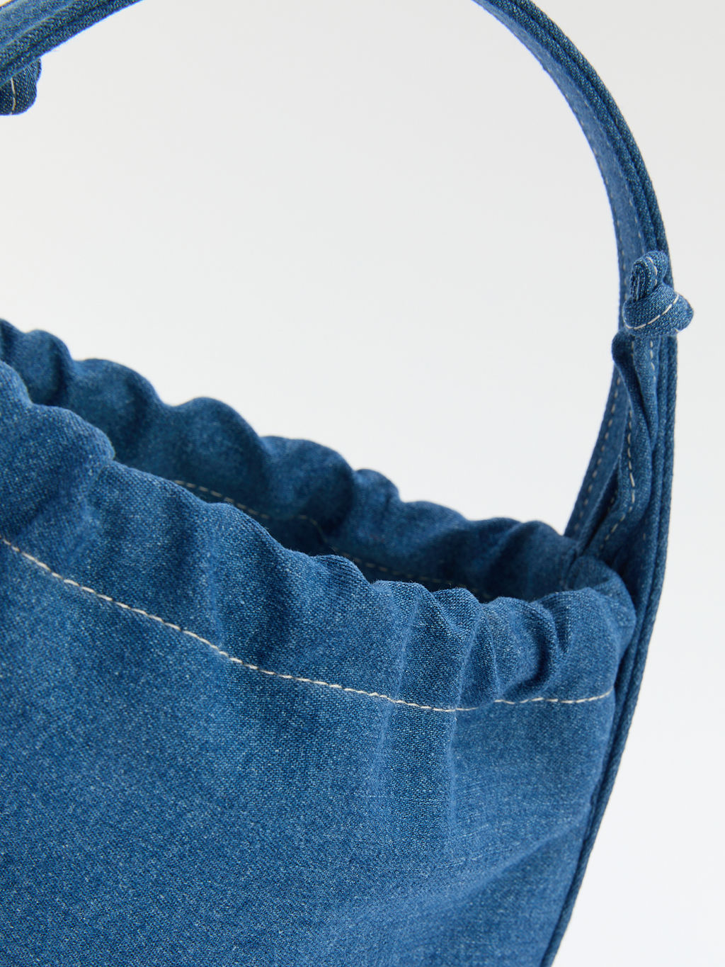 Женская сумка с ручками из денима MAISON DAVID LOLA Артикул 4354422, синий  фото 2