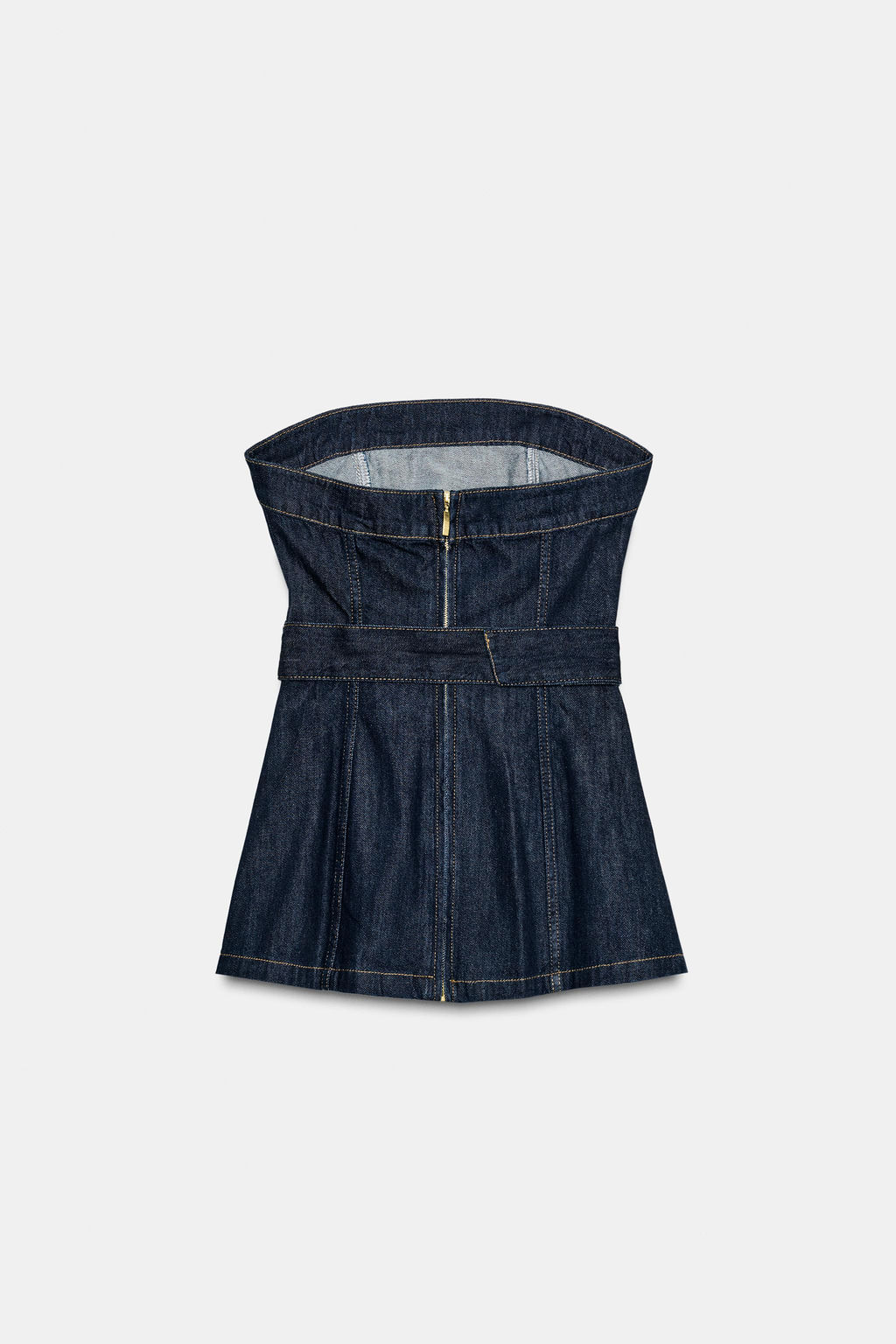 Z1975 DENIM STRAPLESS TOP WITH BELT - Zara фото 7