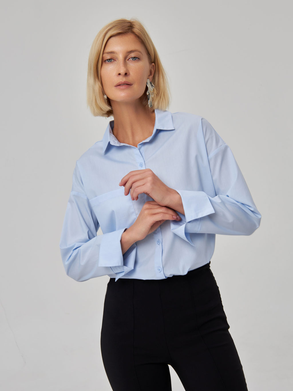 Блузка женская дл. рук. KATHARINA KROSS KK-B-0004V-голубой  фото 8