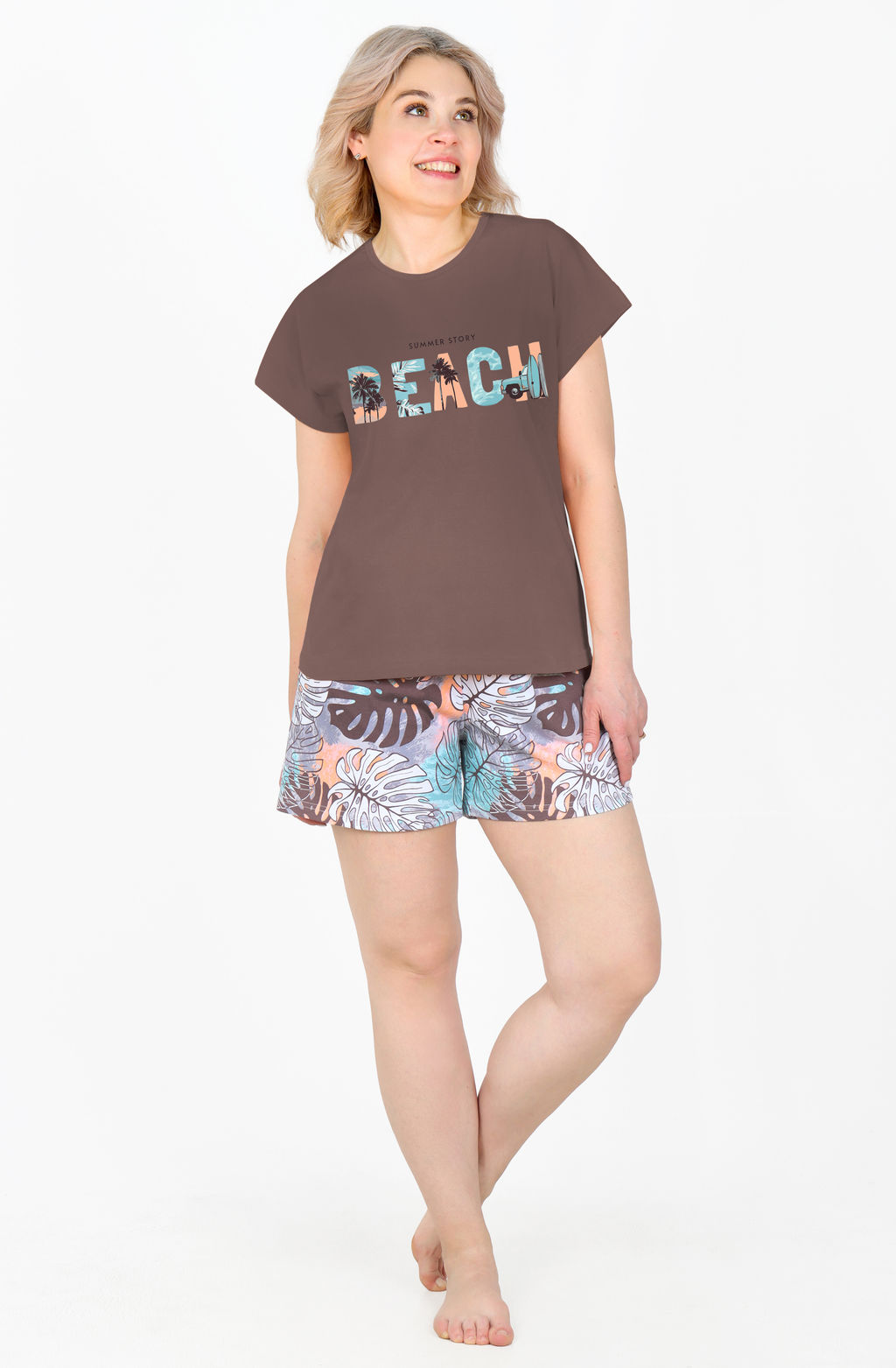 Пижама Секрет П-266 (42-56) кулирка - Лотос фото 9