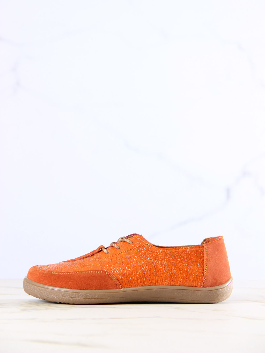 Босоногие туфли 188.natabr.Оранжевый наплак+оранжевая замша