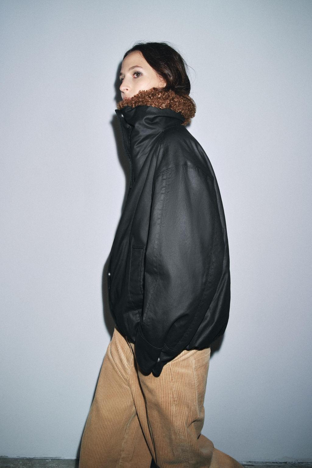 FAUX SHEARLING BOMBER JACKET ZW COLLECTION - Zara фото 7