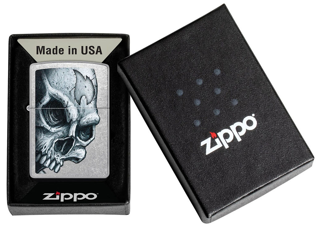 Зажигалка ZIPPO Череп и пламя | Skull and Flame 46587  фото 6