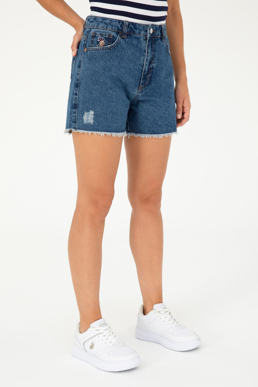 Женские синие джинсовые шорты - U.s. polo assn фото 2