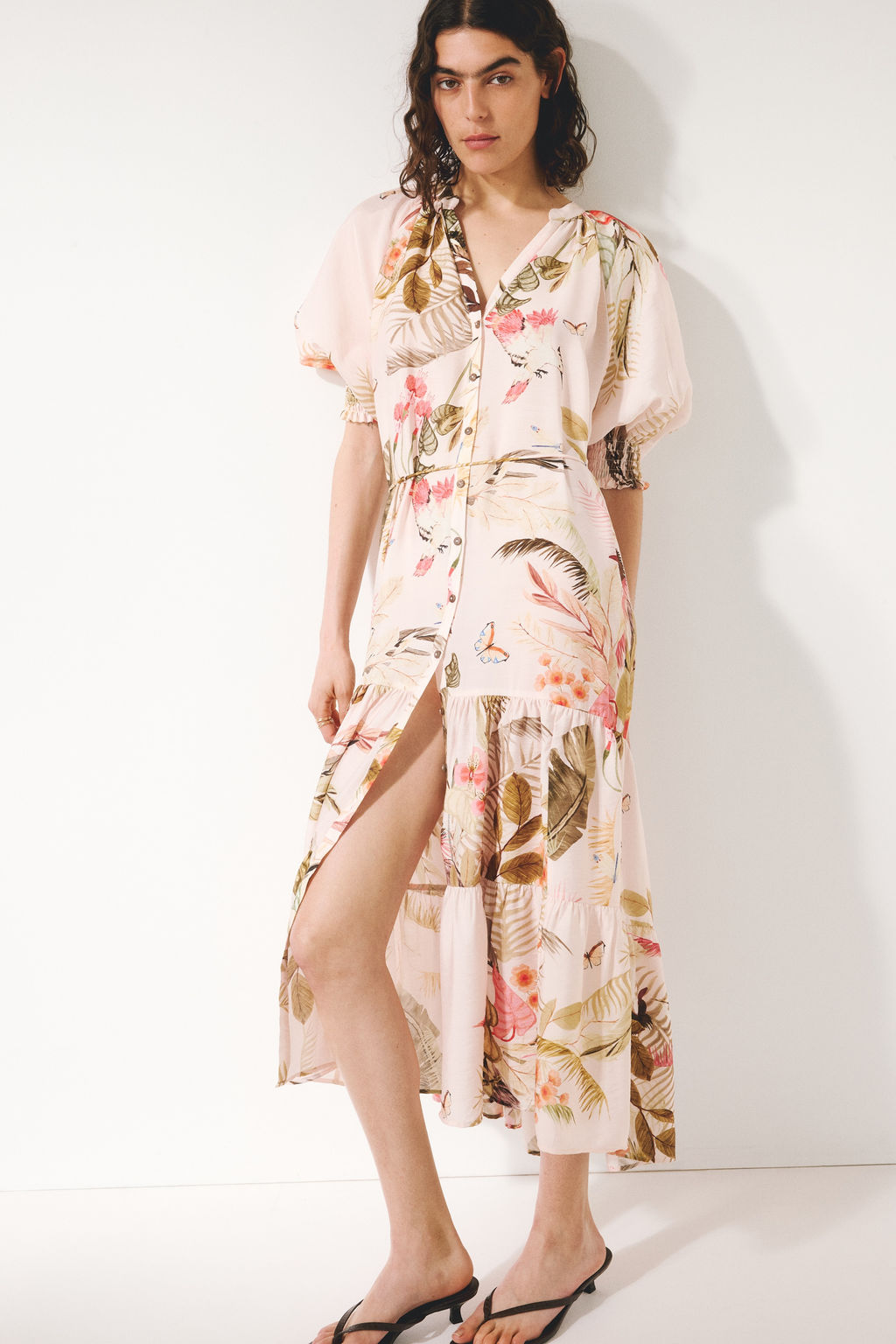 Vestido midi con cintur?n de anudar - H&m фото 4