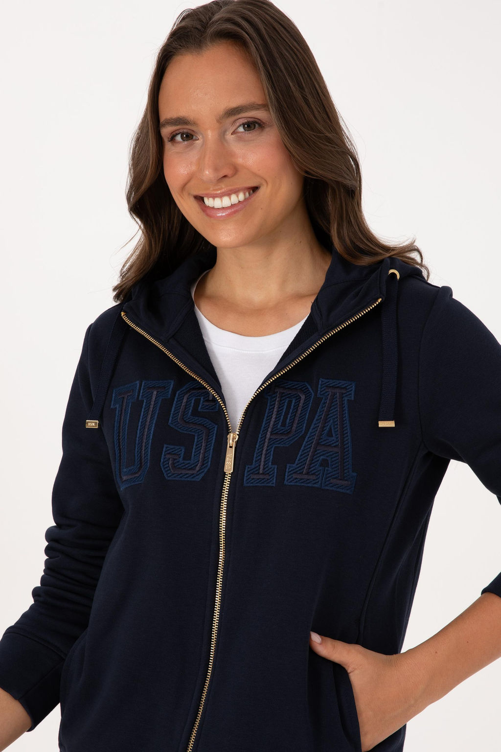 Kad_n Lacivert Basic Sweatshirt Sepette S_rpriz _ndirim - U.s. polo assn фото 2