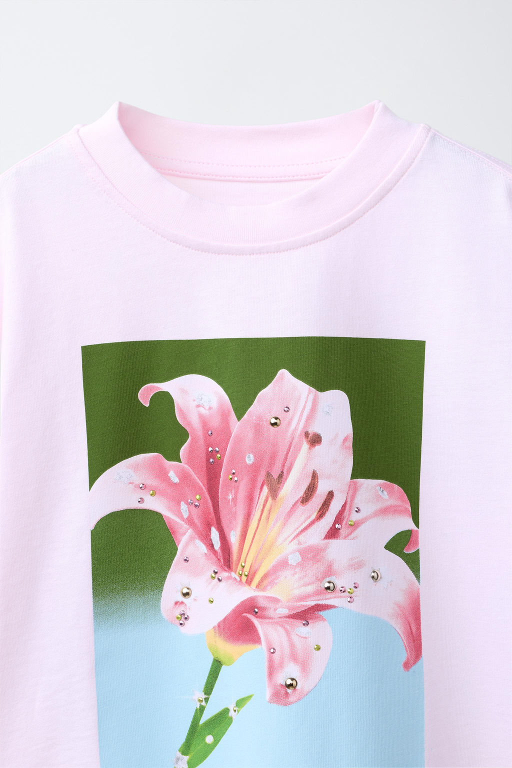 CAMISETA ESTAMPADO FOTOGRAF?A STRASS / Rosa - Zara фото 3