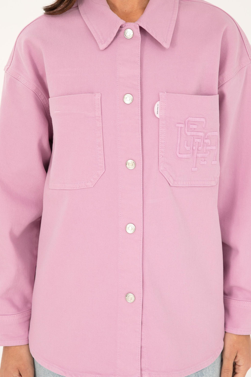 U. S. Polo Assn / Женская пудровая джинсовая рубашка - U.s. polo assn фото 6