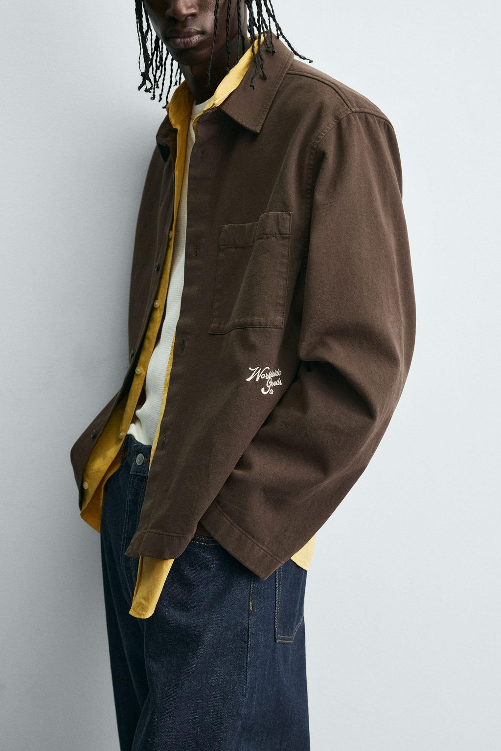 EMBROIDERED TEXTURED OVERSHIRT - Zara фото 7