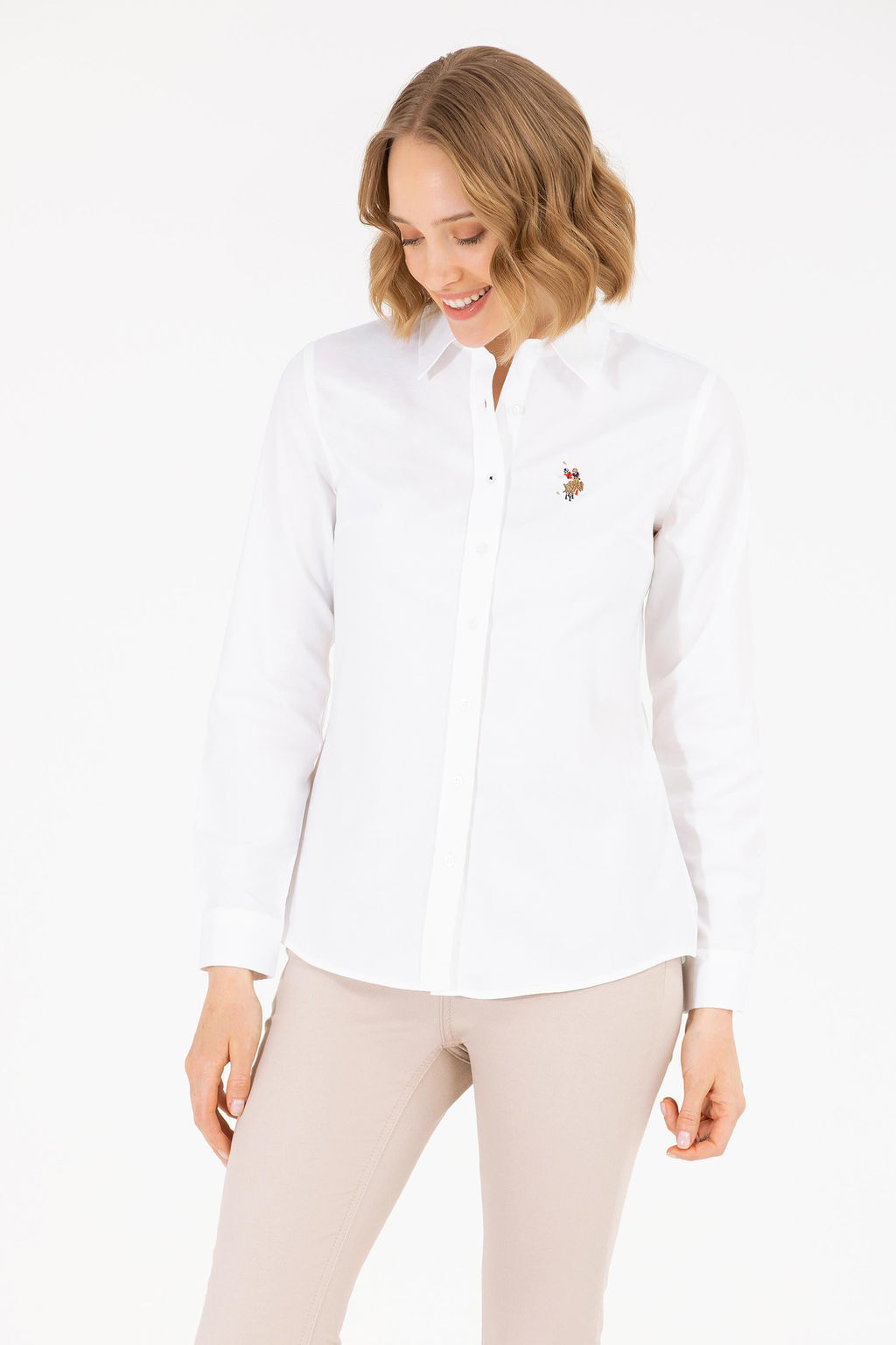 U. S. Polo Assn Женская белая базовая рубашка с длинным рукавом - U.s. polo assn фото 17
