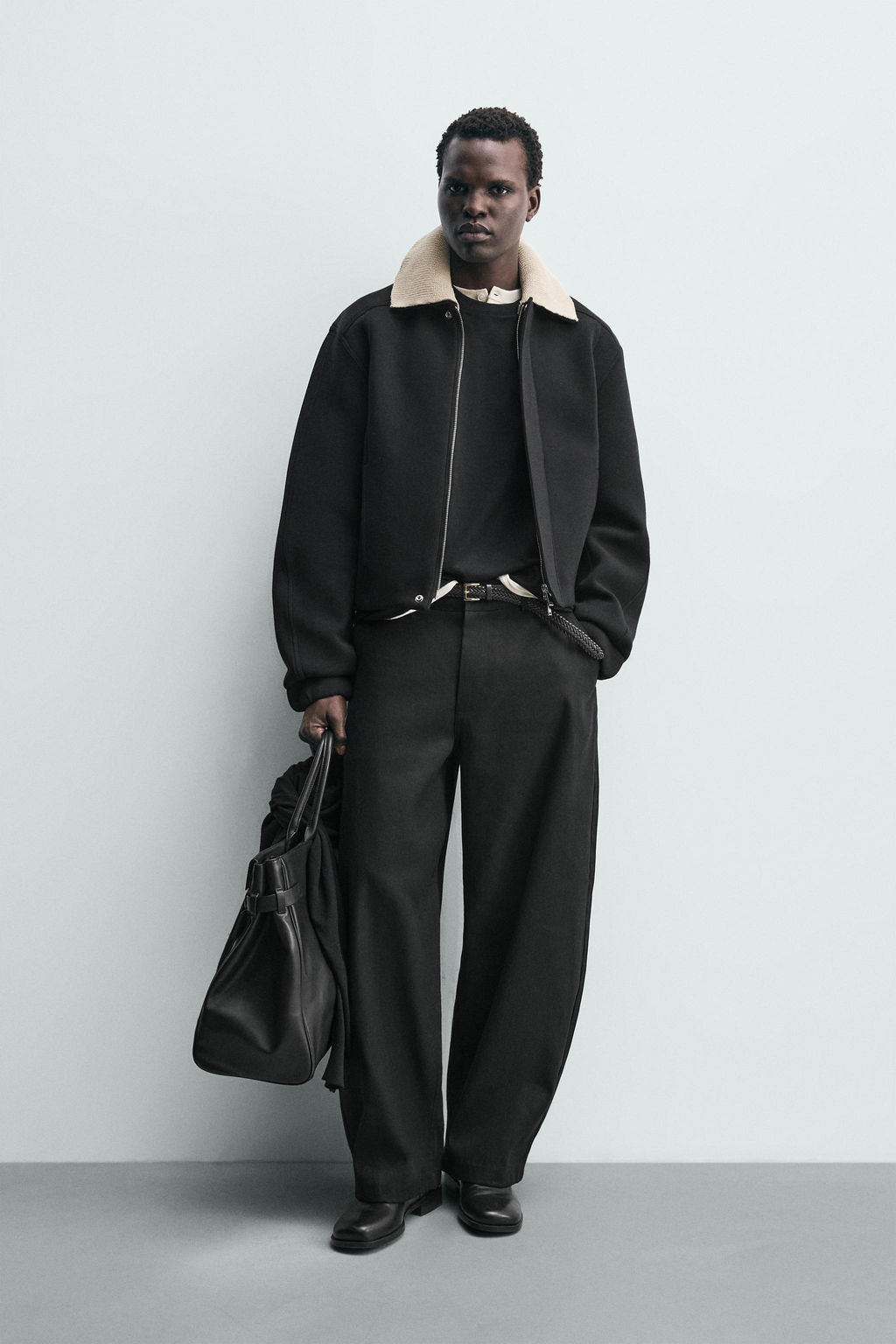 NEOPRENE-EFFECT JACKET WITH CONTRAST COLLAR - Zara фото 10