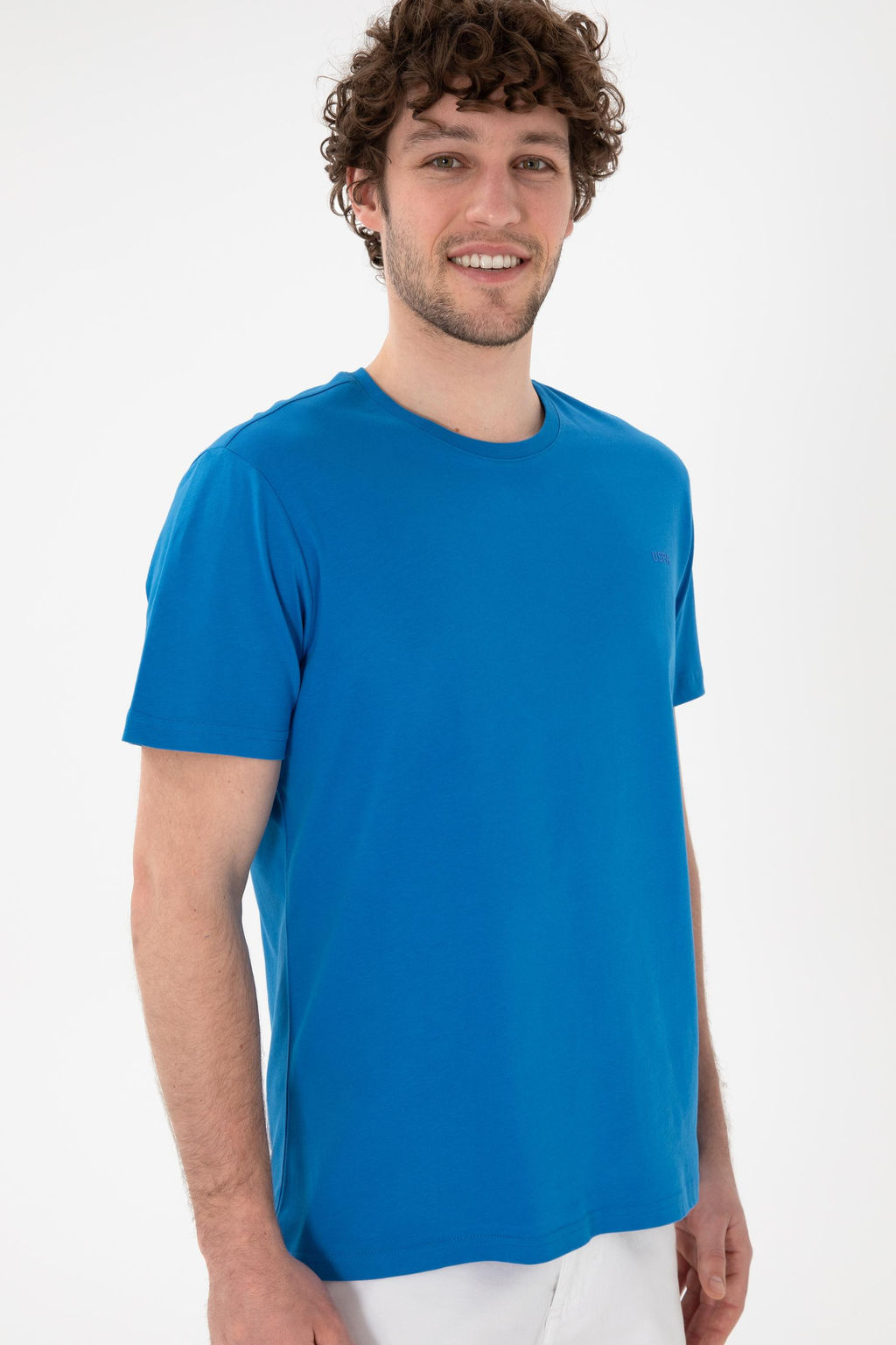 Erkek Regular Fit Bisiklet Yaka Kobalt Mavi Basic Ti__rt Sepette S_rpriz _ndirim - U.s. polo assn фото 4